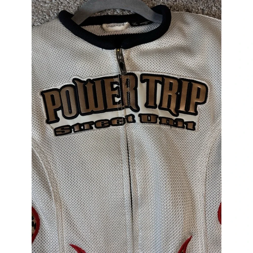 Power Trip Women's XS Mesh Motorcycle Jacket‎ Leopard Flames Street Riding